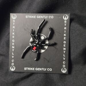 Strike Gently Co Black Spider Pin